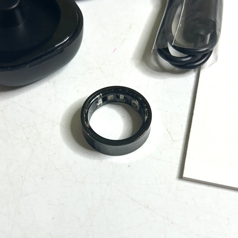 Fitness Ring Health Tracker Black Size 8